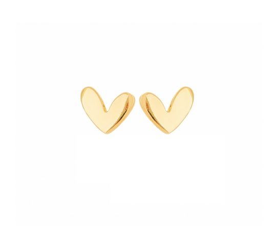 BRINCO CORAÇÃO LISO BANHADO A OURO