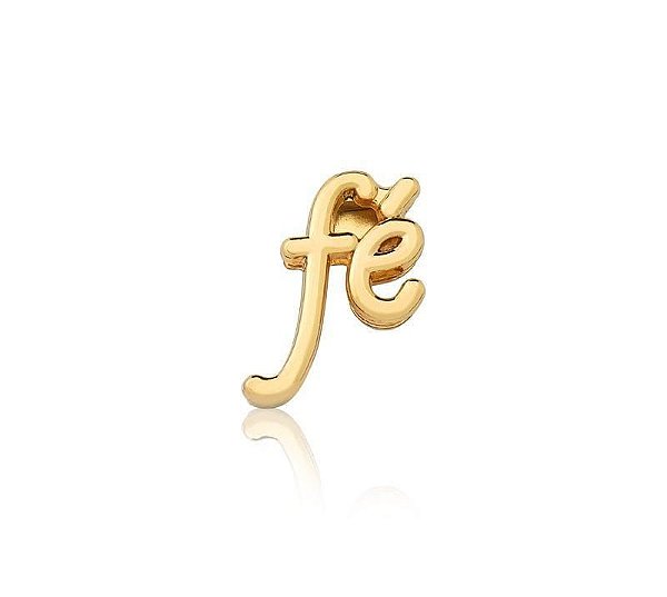 PINGENTE DE PULSEIRA ESTEIRA "FÉ" LISO EM AÇO DOURADO