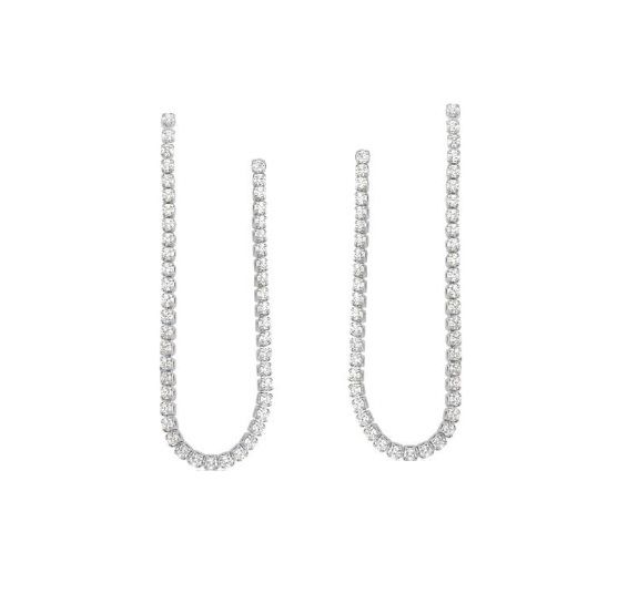 BRINCO MINI RIVIERA CRISTAL BANHADO A RÓDIO BRANCO