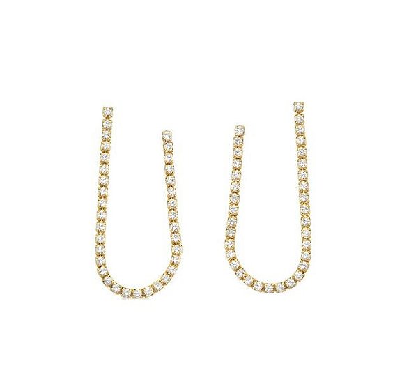 BRINCO MINI RIVIERA CRISTAL BANHADO A OURO