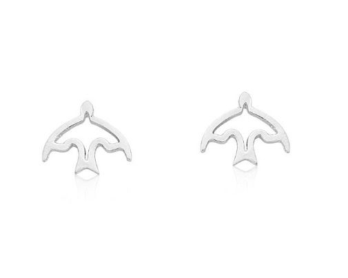 BRINCO ANDORINHA VAZADA BANHADO A RÓDIO BRANCO