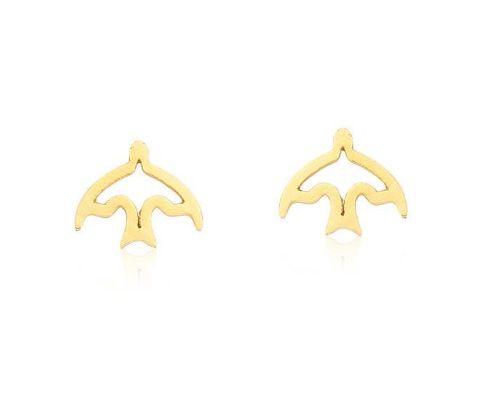 BRINCO ANDORINHA VAZADA BANHADO A OURO