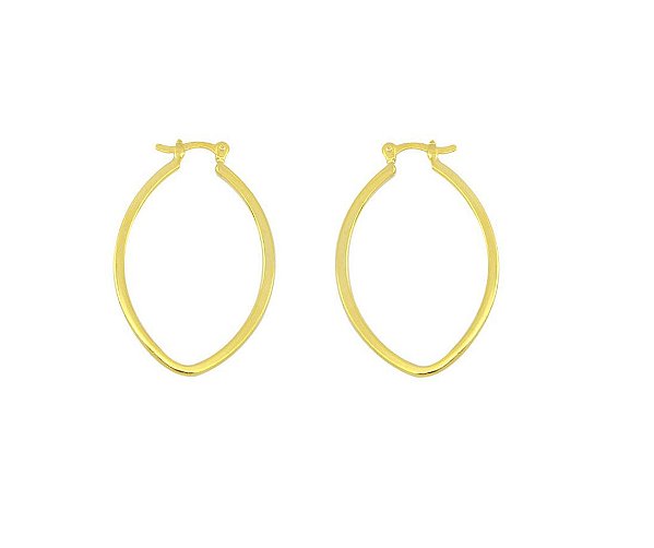 ARGOLA LISA VAZADA BANHADA A OURO