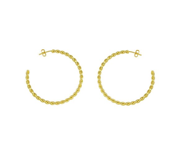 ARGOLA TRANÇADA BANHADA A OURO