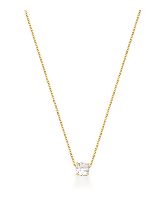 COLAR PONTO DE LUZ CRISTAL P BANHADO A OURO