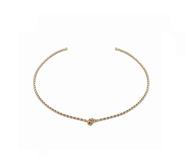 CHOKER ARO TORCIDO COM NÓ BANHADA A OURO
