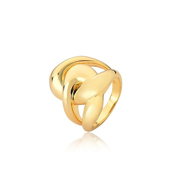 ANEL NÓ LISO BANHADO A OURO