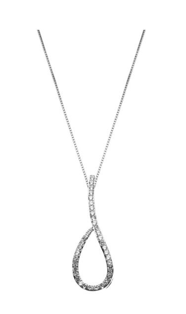 COLAR GOTA VAZADA COM CRAVAÇÃO CRISTAL BANHADO A RÓDIO