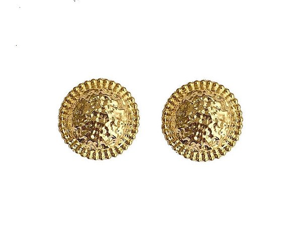 BRINCO BOTÃO LISO BANHADO A OURO