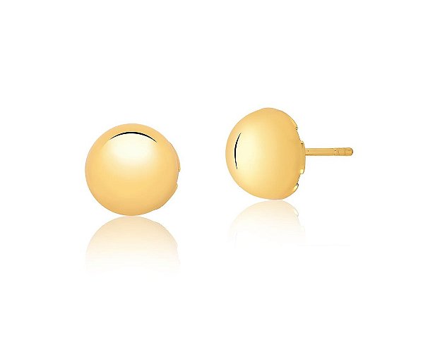 BRINCO MEIA BOLA LISA BANHADO A OURO