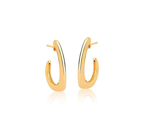 MEIA ARGOLA CURVA E LISA BANHADA A OURO