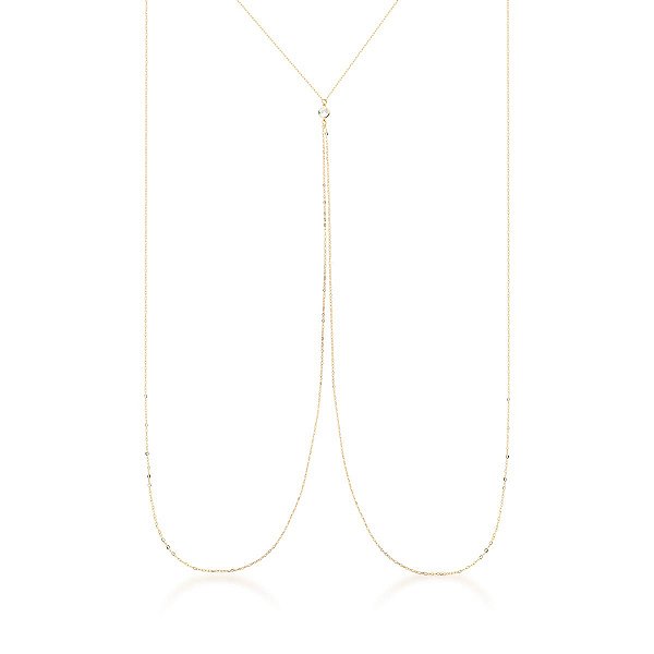 COLAR BODY CHAIN COM PONTO DE LUZ BANHADO A OURO
