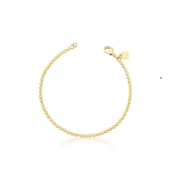 TORNOZELEIRA COM ESFERAS LISAS BANHADA A OURO