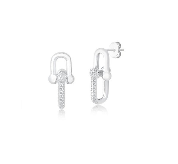 BRINCO ELOS THICK TRABALHADOS BANHADO A RÓDIO BRANCO