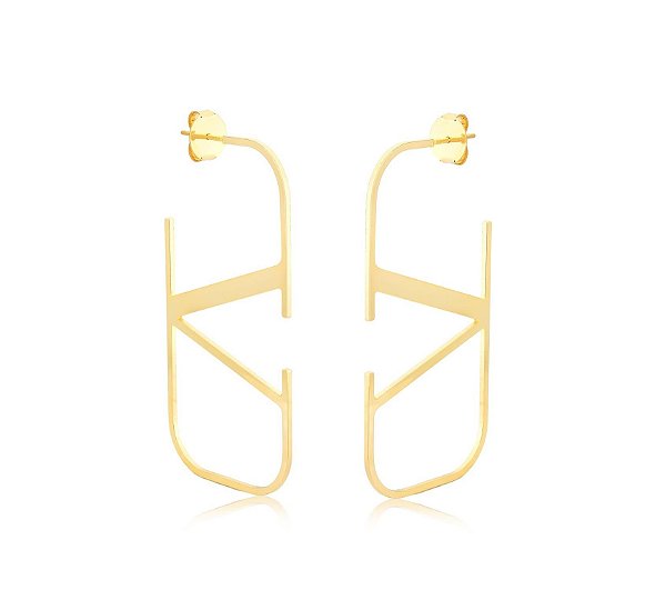 ARGOLA SILVIA BRAZ LISA BANHADA A OURO