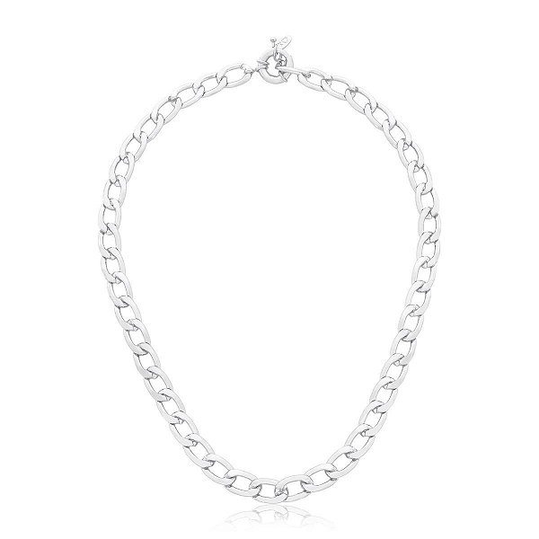 COLAR ELOS LISOS BANHADO A RÓDIO BRANCO