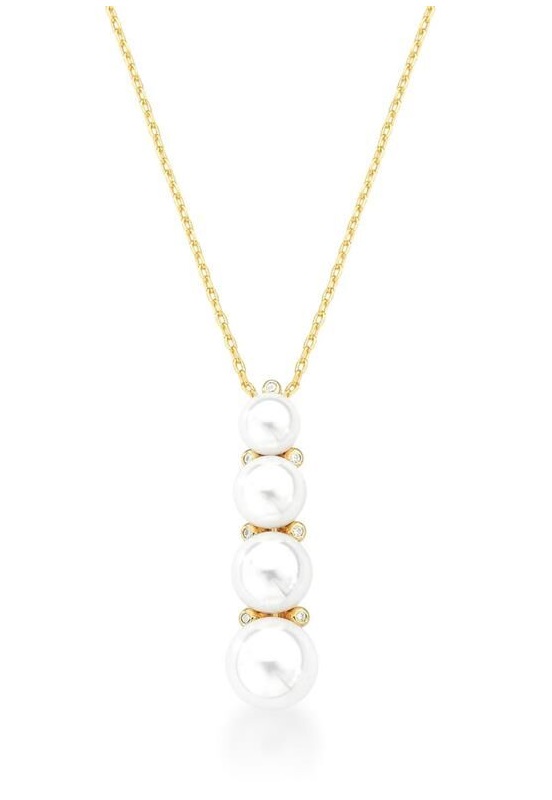 COLAR GRAVATINHA DE PÉROLAS BANHADO A OURO