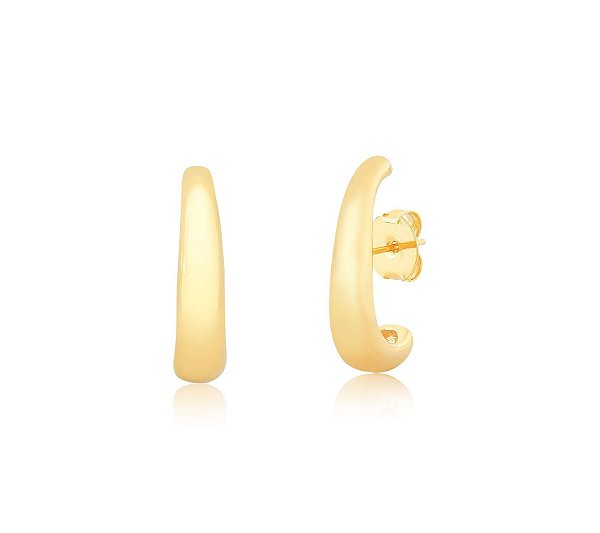 BRINCO EAR HOOK LISO BANHADO A OURO