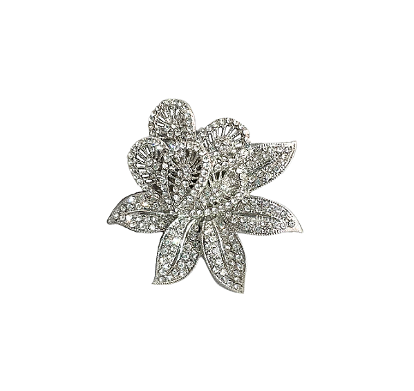 BROCHE IMÃ FLOR CRISTAL