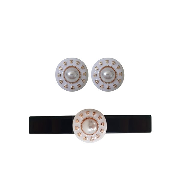 CONJUNTO PÉROLA COM ESMALTAÇÃO BRANCA