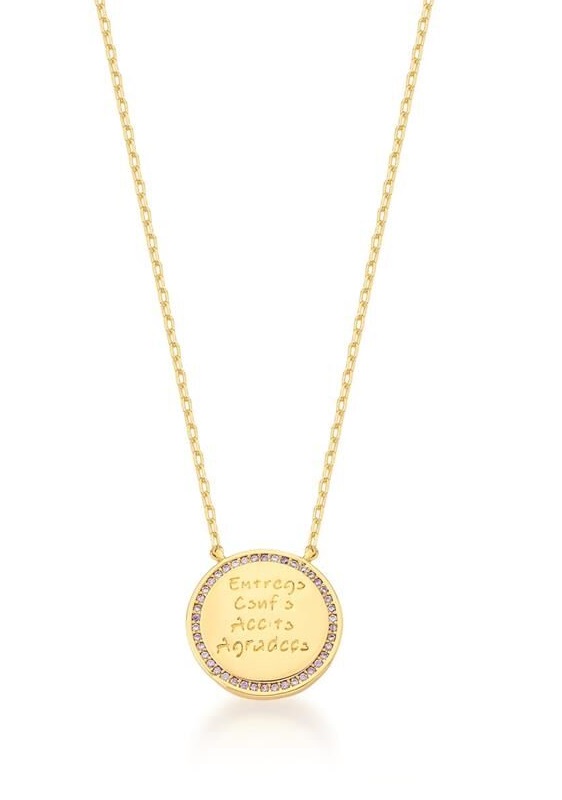 COLAR MEDALHA RELIGIOSA BANHADO A OURO
