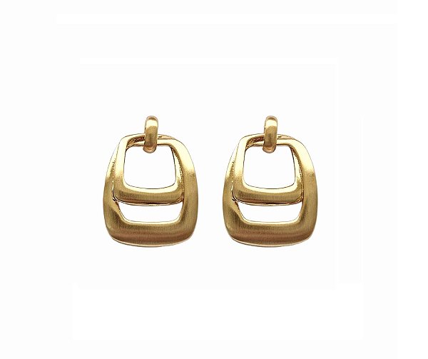 BRINCO GEOMÉTRICO ACETIBNADO BANHADA A OURO