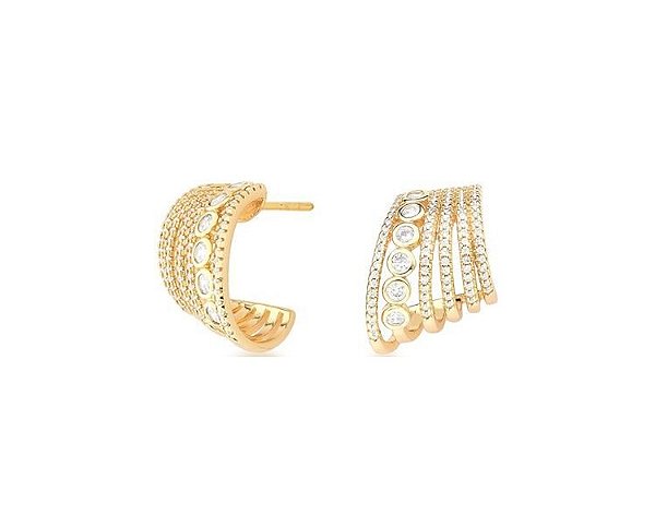 MEIA ARGOLA SEIS VOLTAS CRAVEJADA BANHADA A OURO