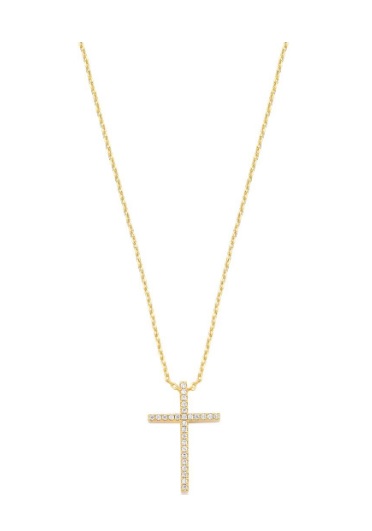 COLAR CRUCIFIXO CRAVEJADO BANHADO A OURO