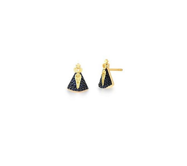 BRINCO NOSSA SENHORA MANTO AZUL BANHADO A OURO