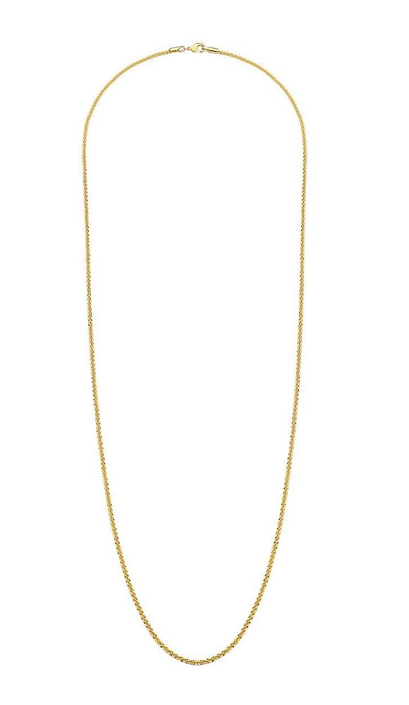 COLAR LONGO COM MALHA TRABALHADA BANHADO A OURO