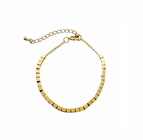 PULSEIRA COM CANUTILHOS CURTOS BANHADO A OURO