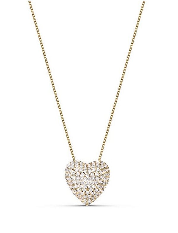 COLAR CORAÇÃO CRAVEJADO BANHADO A OURO