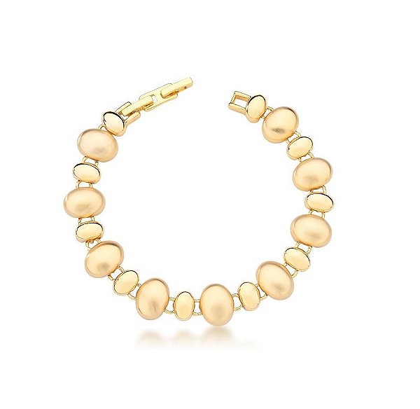 PULSEIRA COM OVAIS LISOS ACETINADOS INTERCALADOS