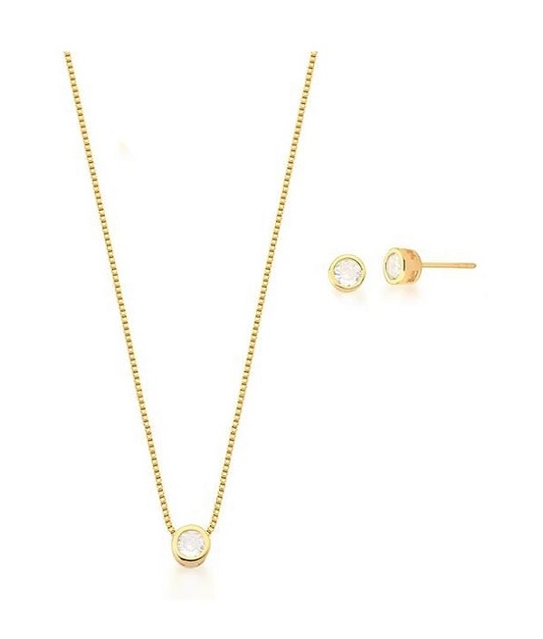 CONJUNTO PONTO DE LUZ BANHADO A OURO