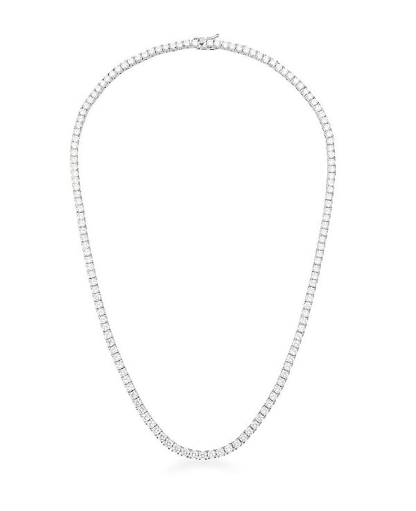 COLAR RIVIERA COM CRAVAÇÃO CRISTAL COM QUATRO PONTAS BANHADA A RÓDIO