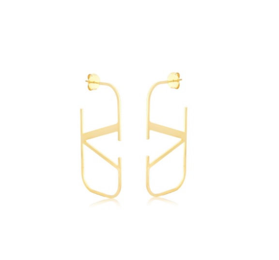 MEIA ARGOLA VL LISA BANHADA A OURO