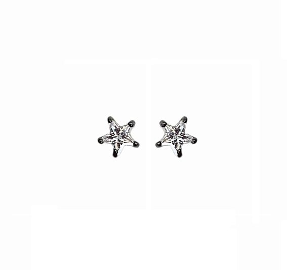 BRINCO ESTRELA CRISTAL BANHADO A RÓDIO NEGRO