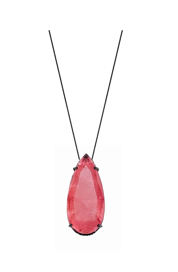 COLAR GOTA LIVING CORAL FUSION BANHADO A RÓDIO NEGRO
