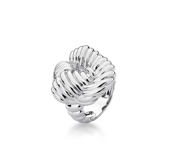 ANEL NÓ TRABALHADO LISO BANHADO A RÓDIO BRANCO