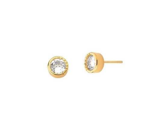 BRINCO PONTO DE LUZ CRISTAL BANHADO A OURO