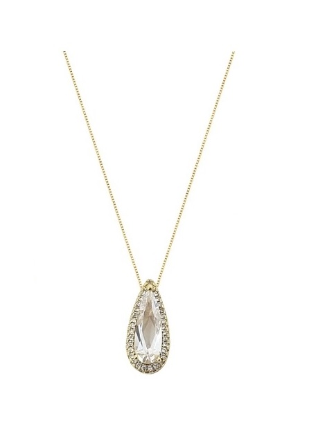 COLAR GOTA CRAVEJADA BANHADO A OURO