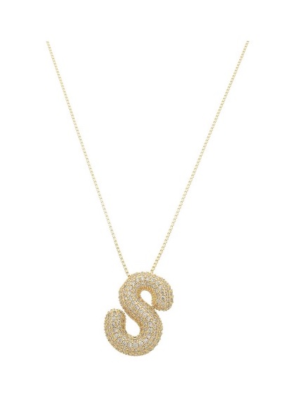 COLAR INICIAL HAILEY CRAVEJADO BANHADO A OURO