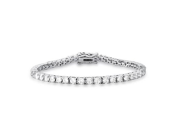 PULSEIRA RIVIERA COM CRAVAÇÃO QUATRO PONTAS BANHADA A RÓDIO