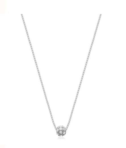 COLAR BOLINHA CRAVEJADA BANHADO A RÓDIO