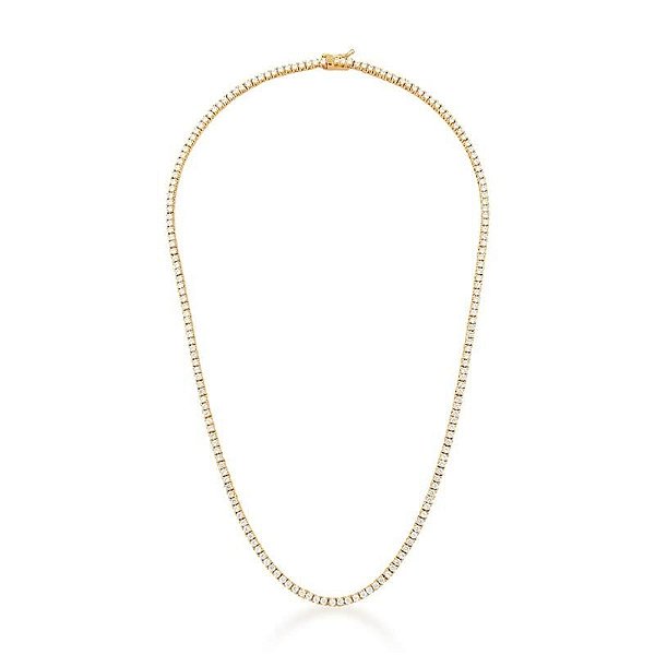 COLAR RIVIERA COM ZIRCÔNIAS CRISTAIS REDONDAS BANHADA A OURO