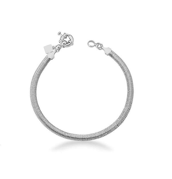 PULSEIRA MALHA SNAKE LISA BANHADA A RÓDIO BRANCO