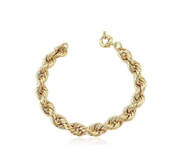 PULSEIRA CORDÃO BAIANO GROSSA BANHADO A OURO