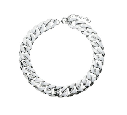 COLAR ELOS GROUMET LISOS BANHADO A RÓDIO BRANCO