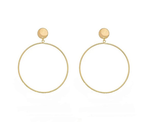 BRINCO MAXI BASE DE ESFERA LISA BANHADO A OURO