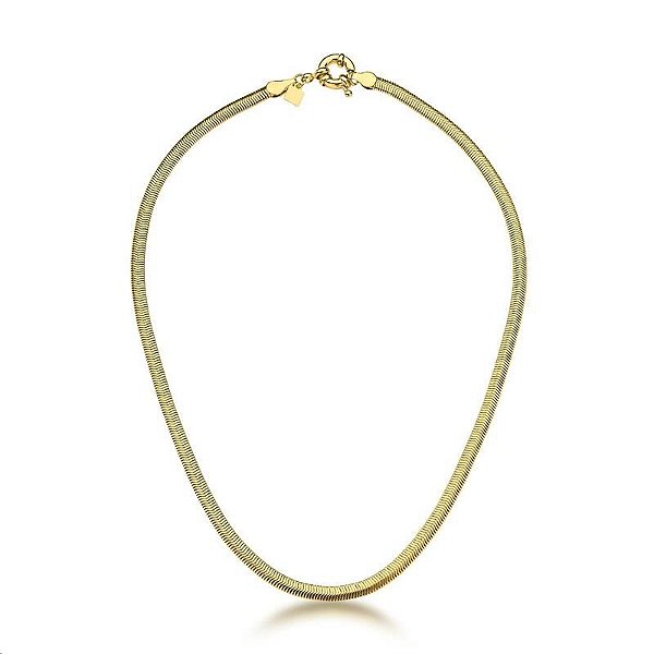 COLAR MALHA SNAKE 4 MM BANHADO A OURO